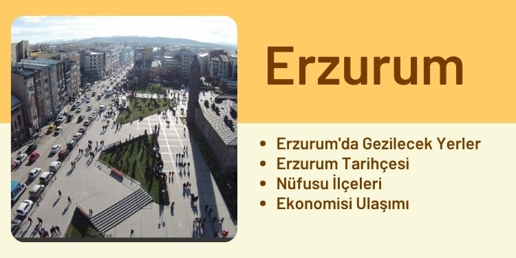 Erzurum Tarihçesi Nüfusu İlçeleri Ekonomisi Ulaşımı